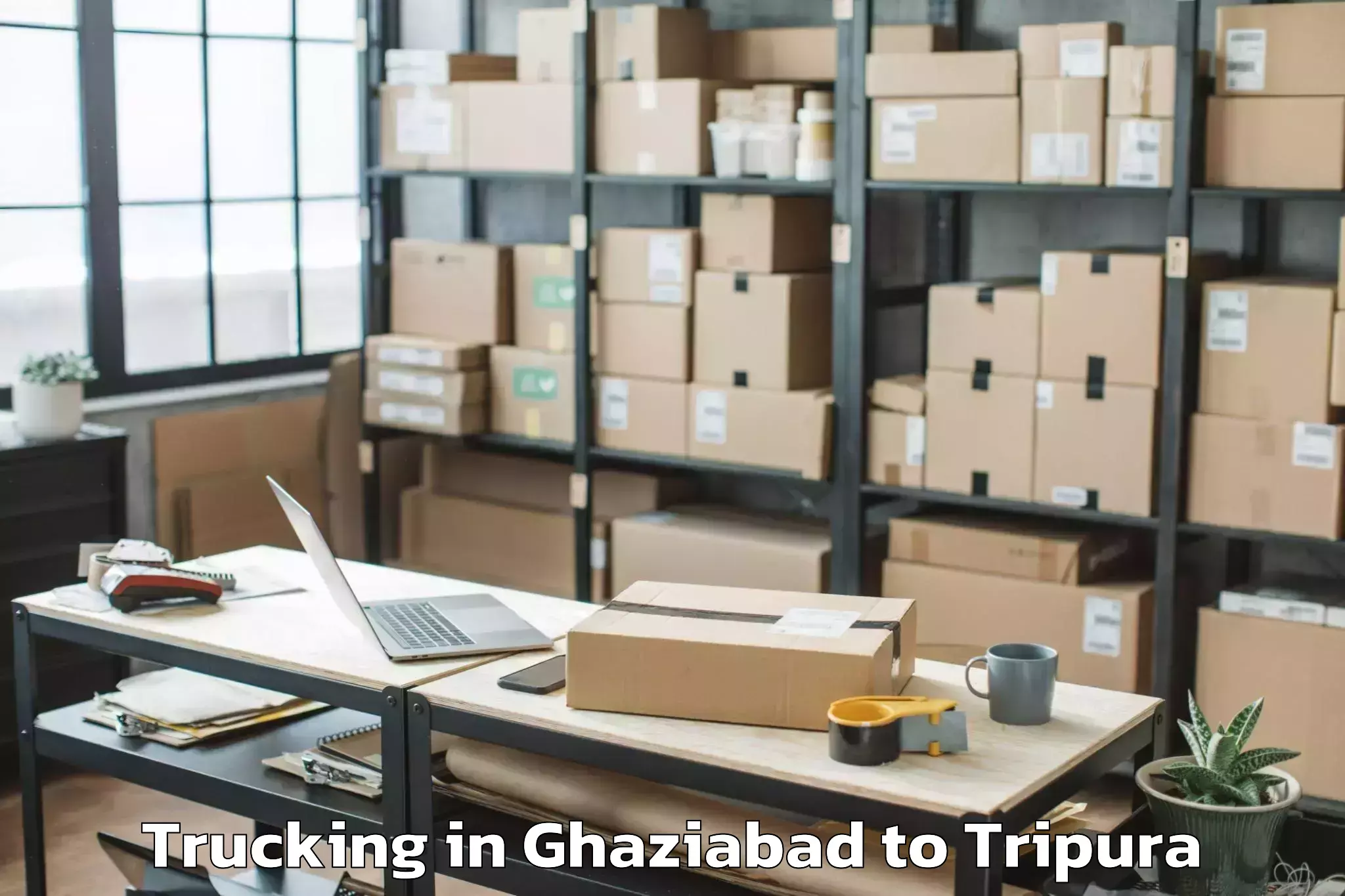 Hassle-Free Ghaziabad to Icfai University Tripura Agart Trucking